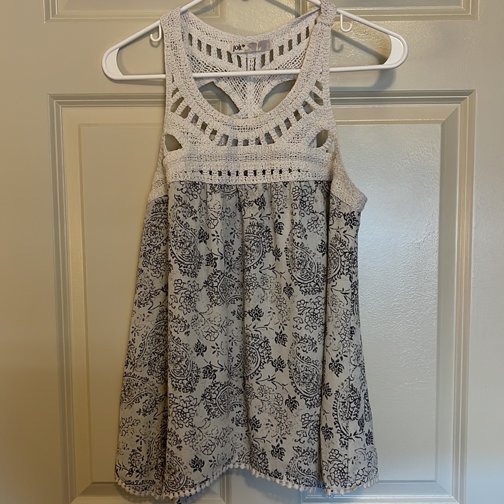 Cream and black floral tank